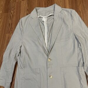 State & Liberty Men's Unstructured Linen Unlined Blazer Slate Gray Sport Coat 44